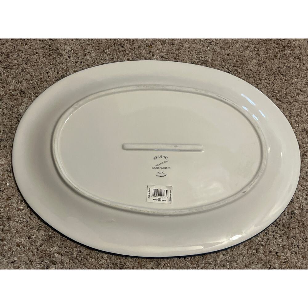 Lighthouse Nautical Oval Platter Brushes Handpainted KIC - Picture 5 of 5